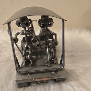 Hinz & Kunst Original Metal Couple in Golfer Cart Metal Nuts Bolts -Made Germany